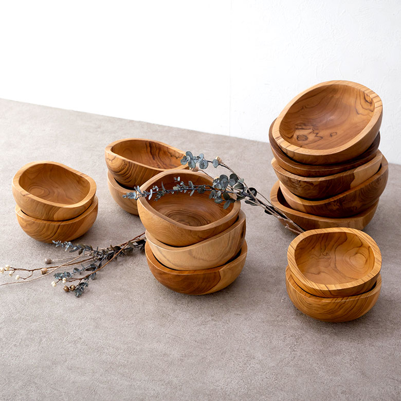 楽天市場】トレイ チークウッド 木製 ウッド ボウル Mサイズ