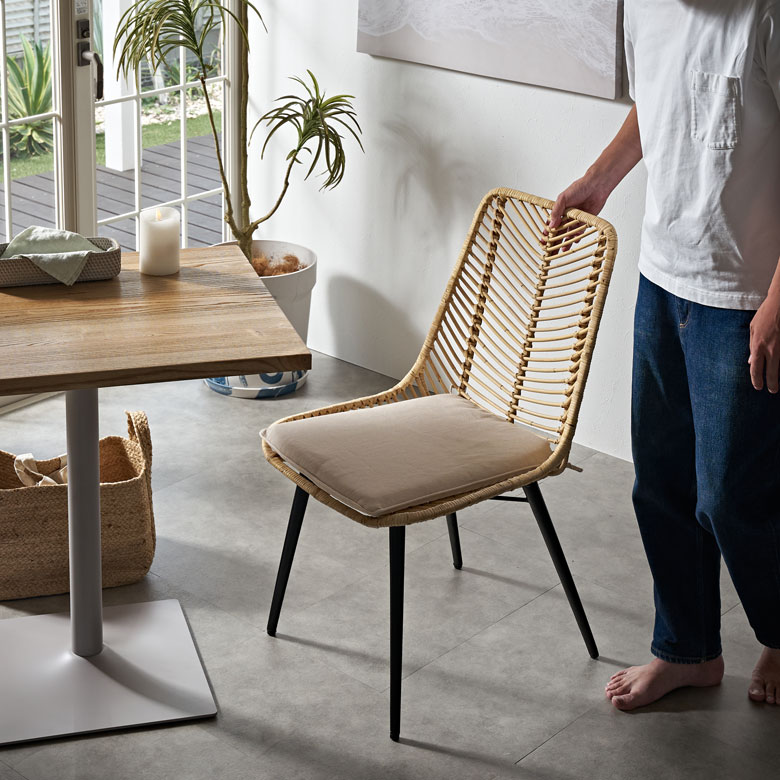 楽天市場】ラタンチェア チェア チェアー 1脚 単品 ラタン 籐 取り外し