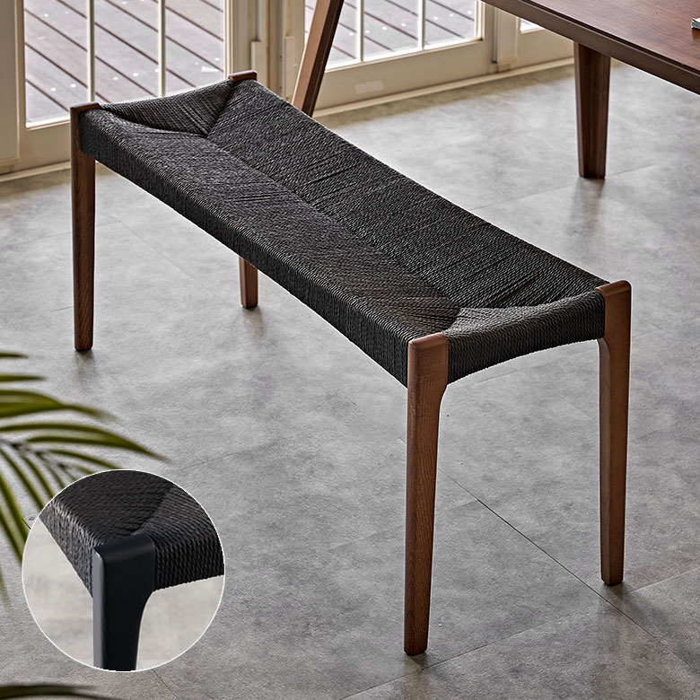 楽天市場】ベンチ チェア 天然木 木製 ウッド ペーパーコード 約 W