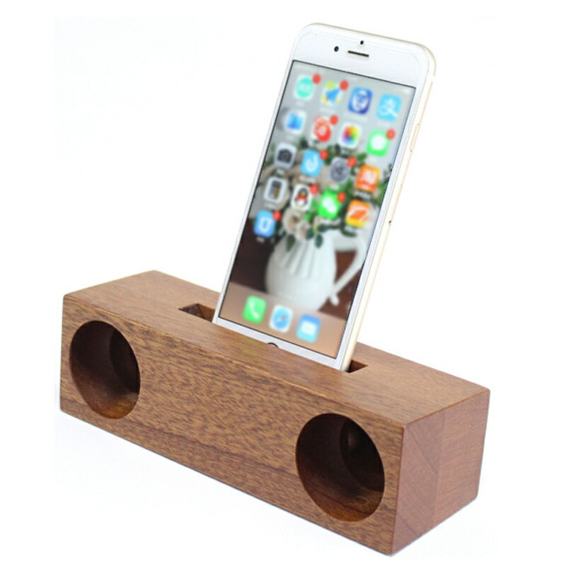 楽天市場】木製スピーカー 電源不要 ウッドスピーカー 縦置き 天然木製