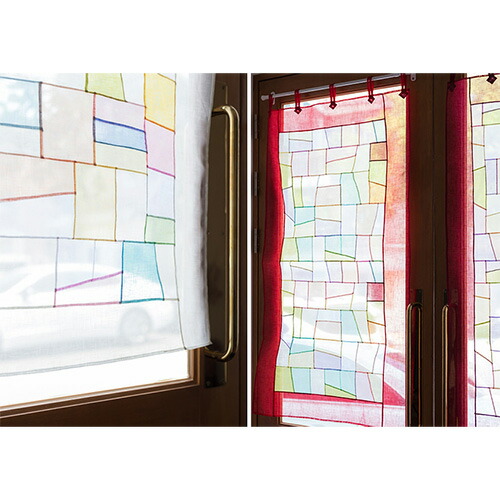 楽天市場】ポジャギカーテン のれん 韓国 ポジャギ リネンテーブル