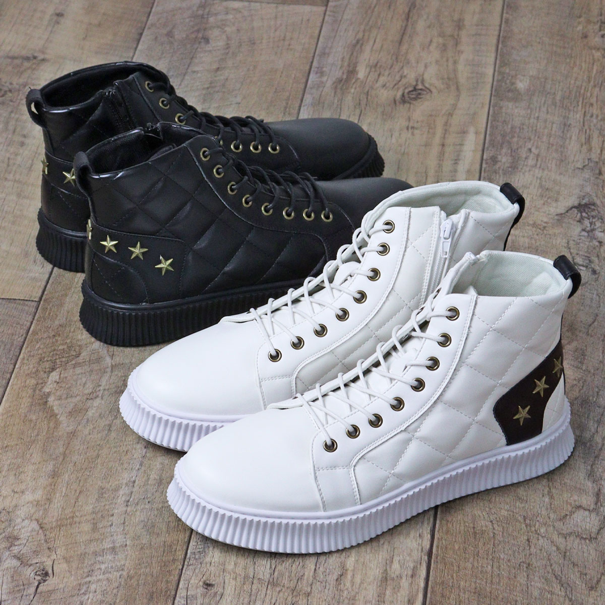 楽天市場】スニーカー メンズ ハイカット レースアップ 紐靴 サイド