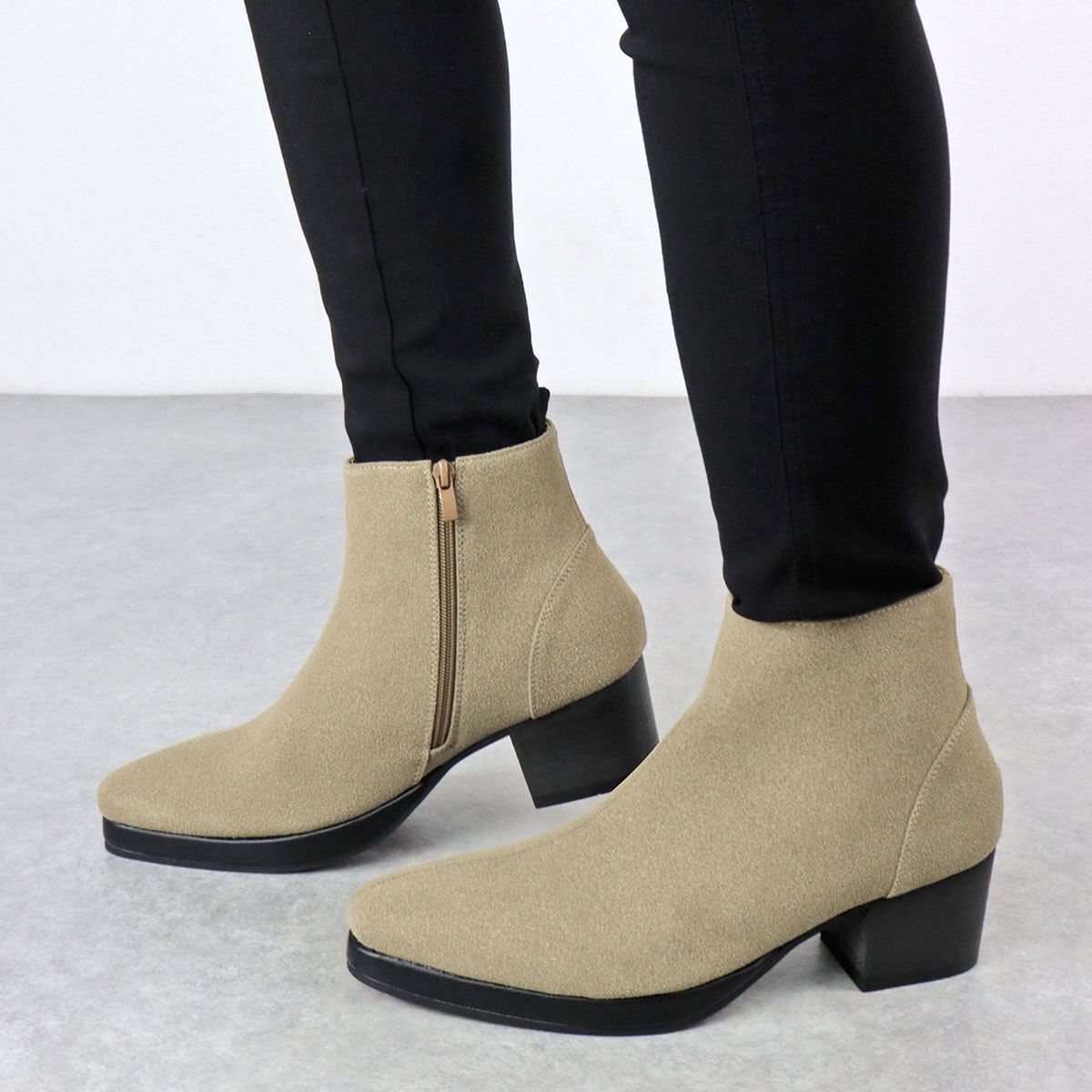 楽天市場】ブーツ メンズ サイドジップ 厚底 6cmヒール レッドソール