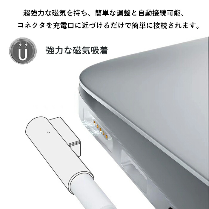 楽天市場】MacBook Air Pro兼用 USB C オス→ Magsafe1 PD L型磁気充電