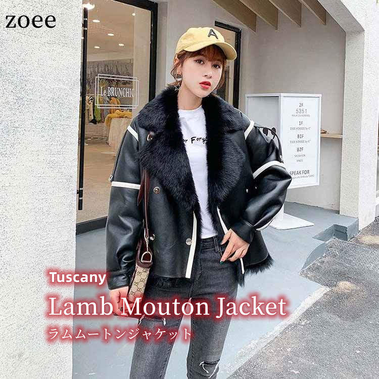 楽天市場】トスカーナ Wフェイス ラムムートンジャケット ショート丈