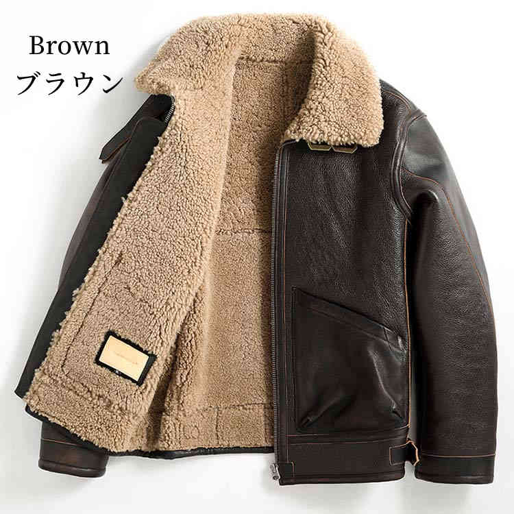 ブラウン レザージャケット 馬 メンズレザージャケット・革ジャン