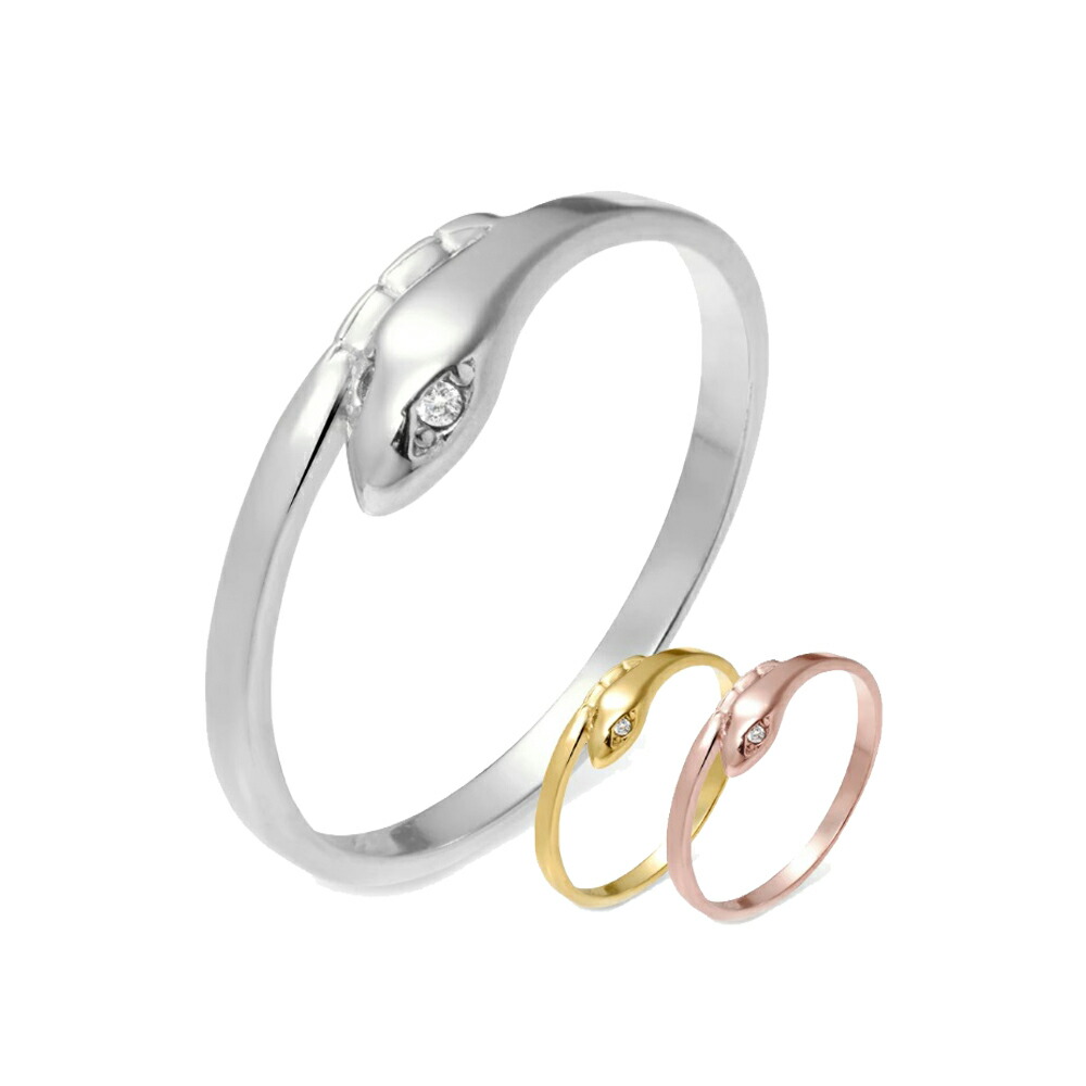 楽天市場】指輪 レディース ステンレス リング (244)ヘビCZ 選択可