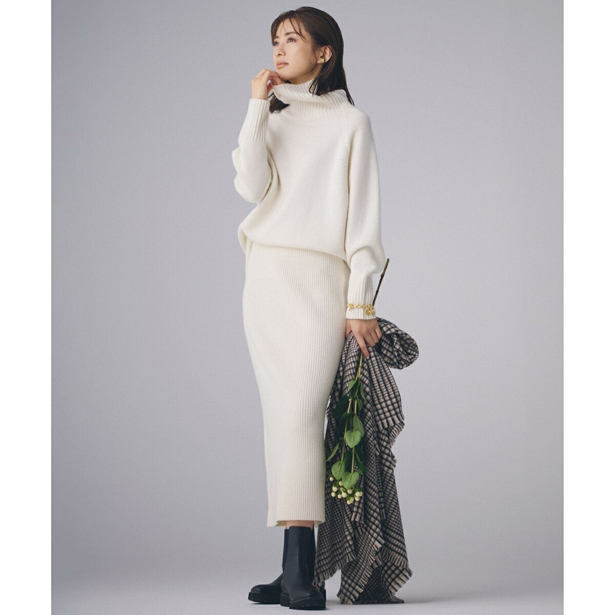 楽天市場】ウールカシミヤブレンドバルキー タートルネック ニット／23