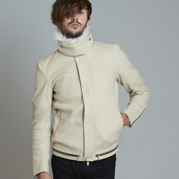 楽天市場】ハイネックエコファーライダースBLZ／ノーアイディー（NO ID