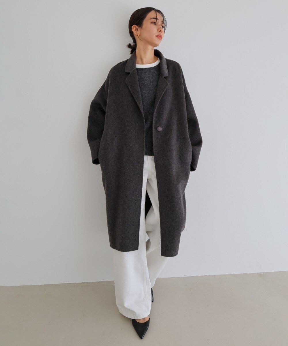 楽天市場】リバー ロング コクーン コート evernavy エバーネイビー