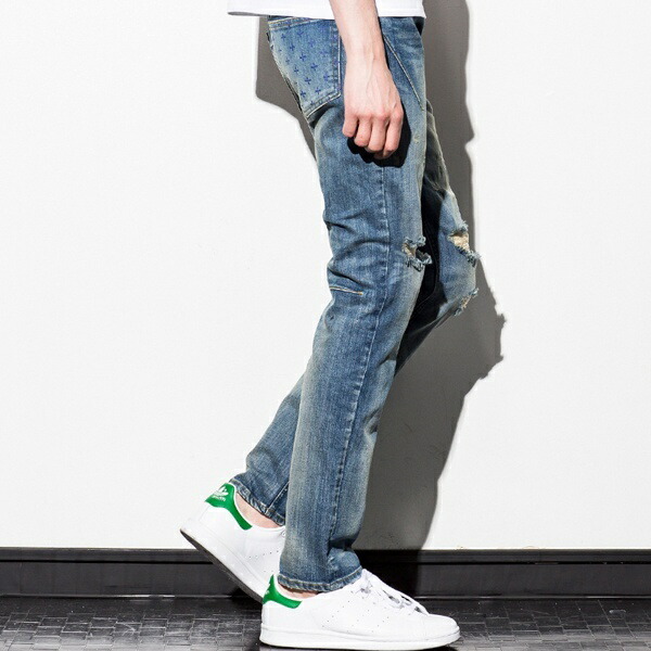 楽天市場】NUMBER (N)INE DENIM クロス柄ポケットダメージテーパード