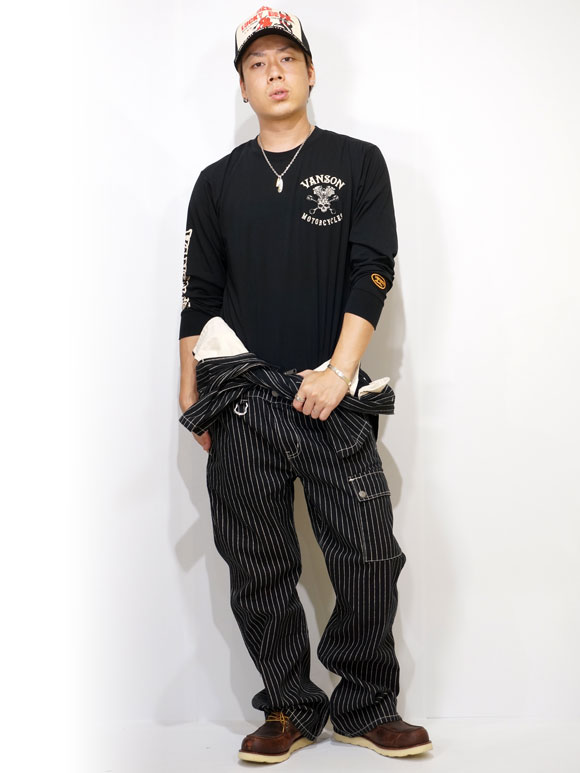 楽天市場】バンソン フライングエンブレム刺繍 デニム オールインワン