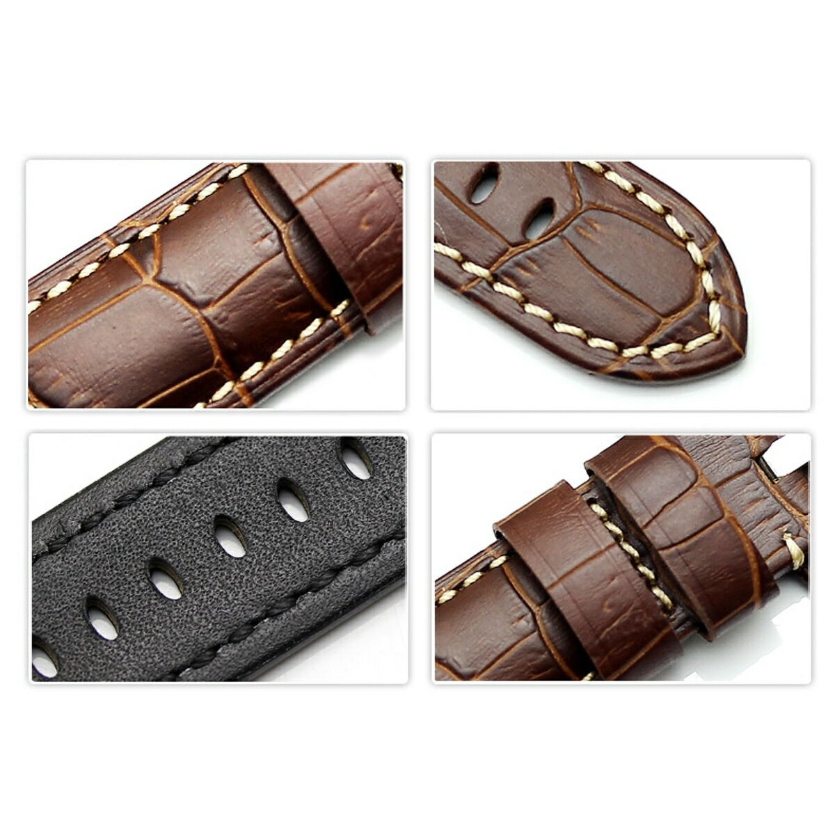 楽天市場】【 for PANERAI 】 本革製 クロコダイル型押し 時計ベルト
