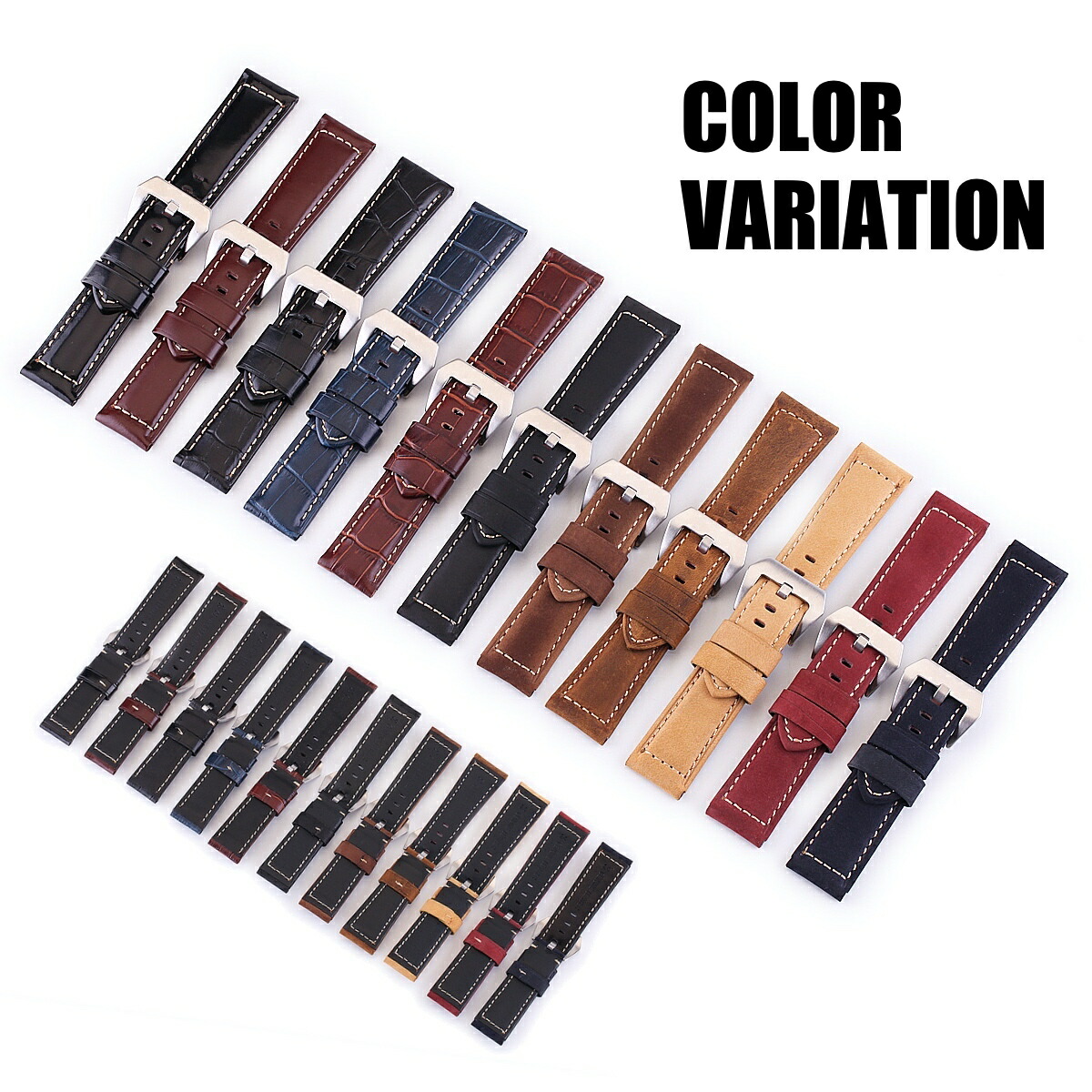 楽天市場】【 for PANERAI 】 本革製 クロコダイル型押し 時計ベルト