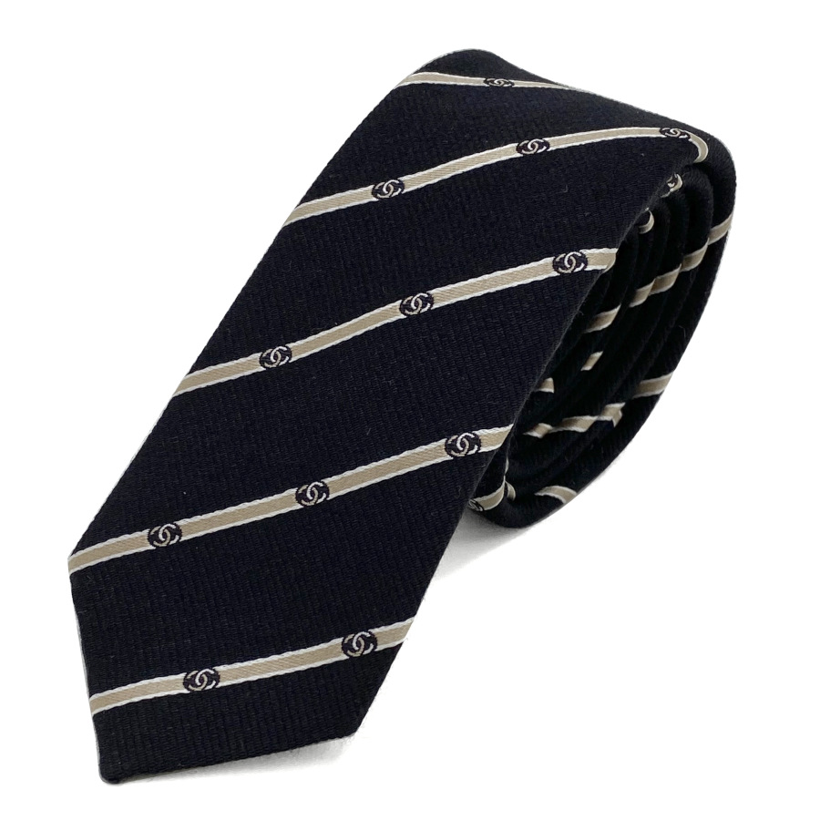 楽天市場】CHANEL シャネル ネクタイ タイ ストライプ ロゴ CCマーク