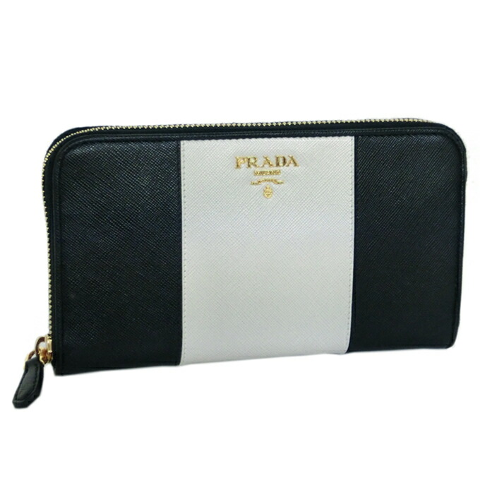 楽天市場】プラダ 長財布 PRADA バイカラー ラウンドファスナー