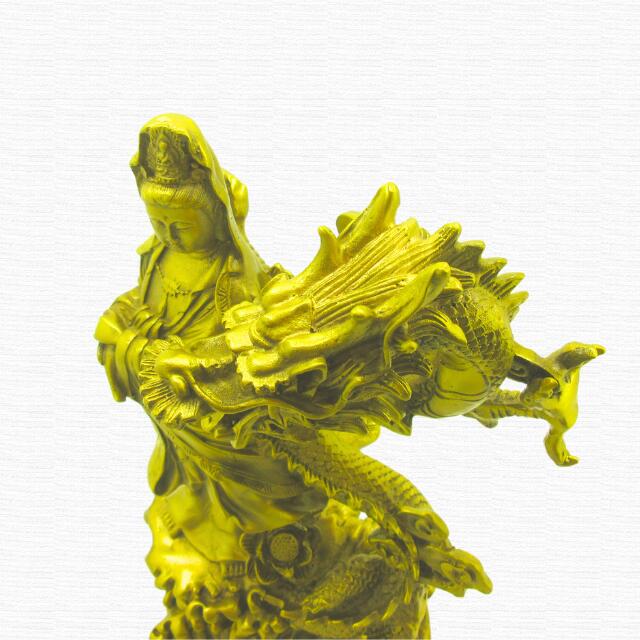 楽天市場】龍上観音 置物 観音菩薩像 龍乗観音 特大サイズ 龍の置物 高