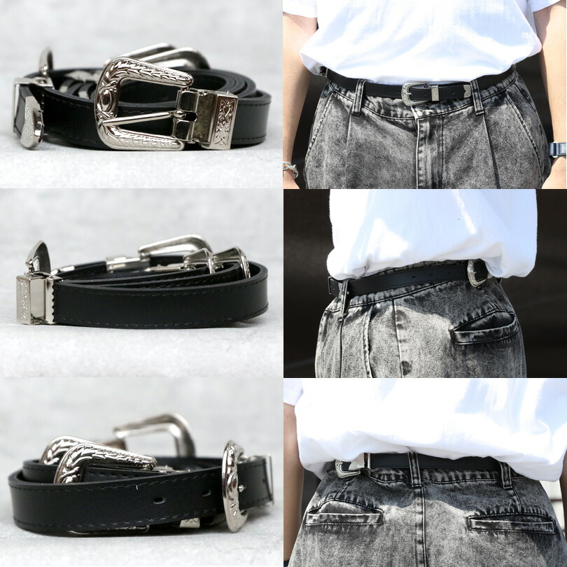 楽天市場】ベルト メンズ PUレザー全1色 新作 ベルト合皮 細ベルト 4