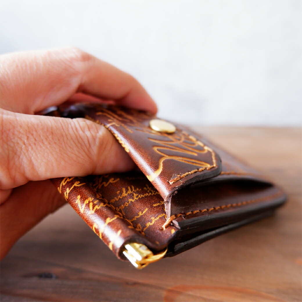 楽天市場】【スーパーSALE】 マネークリップ 小銭入れ付き 革 二つ折り