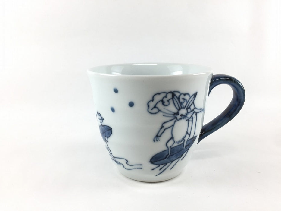鳥獣戯画.サーフィン マグカップ(280cc) 9cm 有田焼(j.R)【限定品