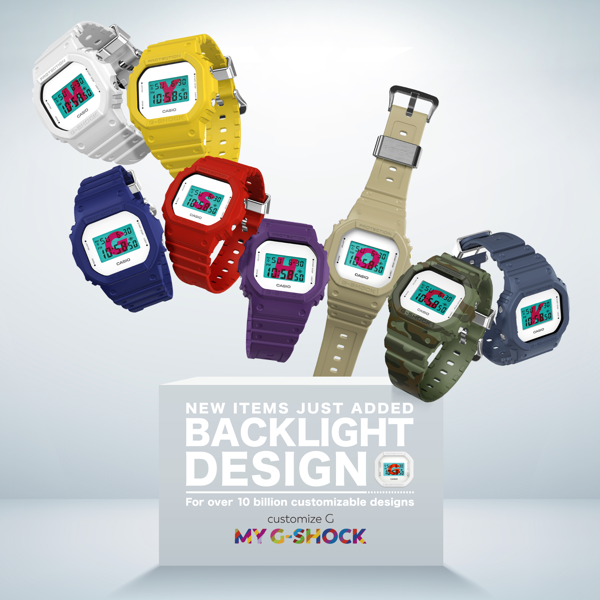 G-SHOCKカスタマイズにアルファベットのバックライト追加。メタル