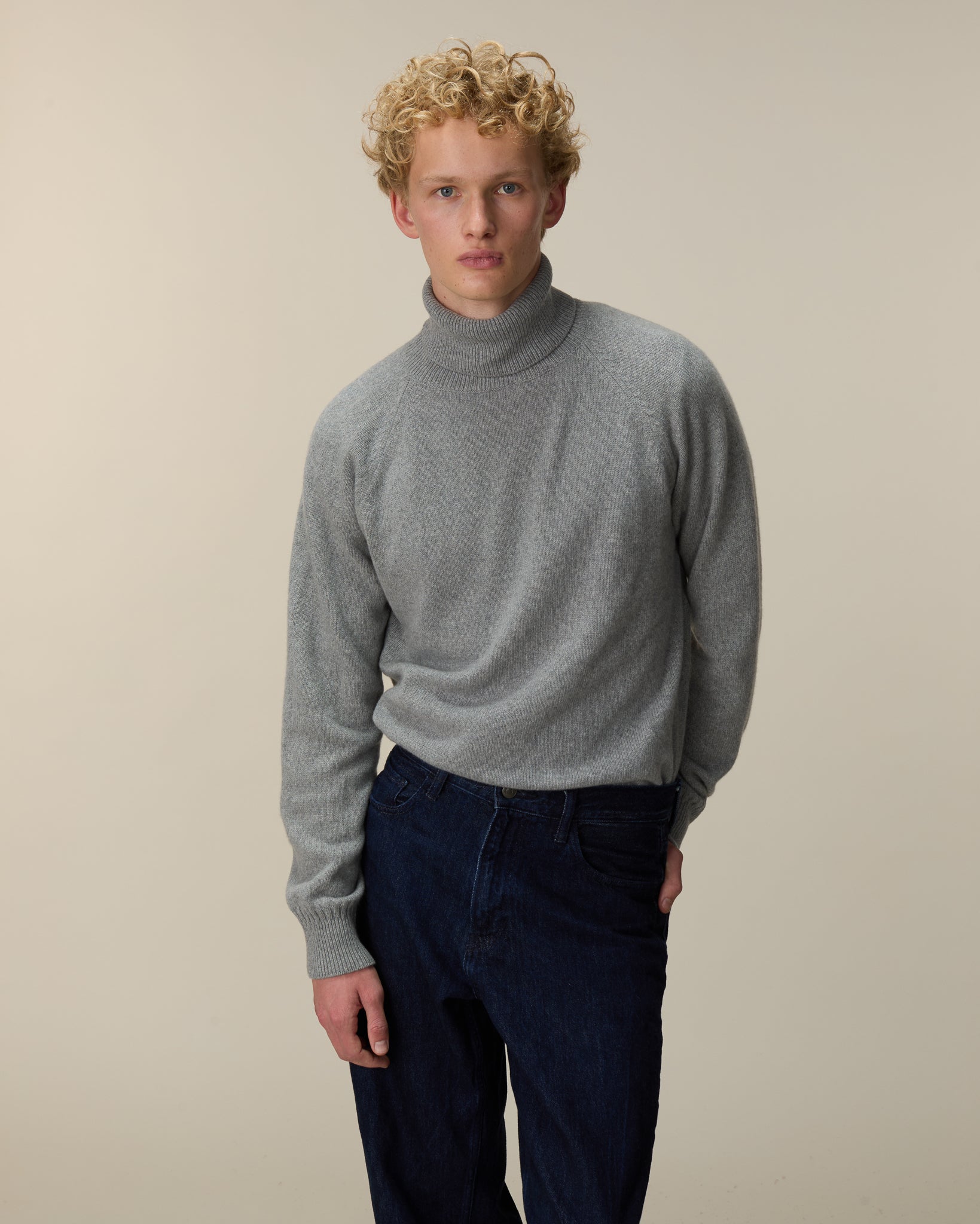 Men's Gray Cashmere turtleneck | Tricot