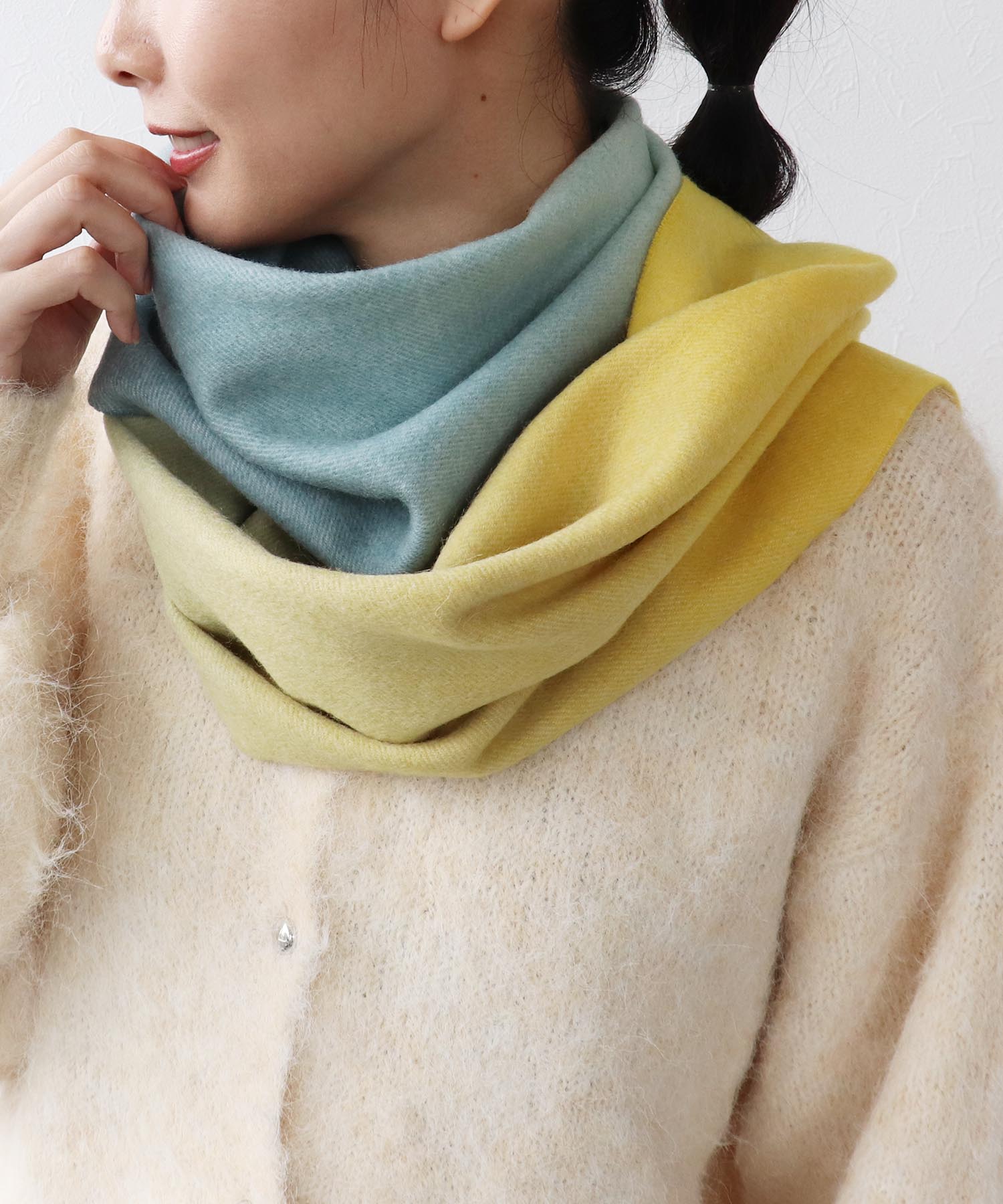 タグ付 kmrii グラデーション ストール マフラー feather Y2K タグ付