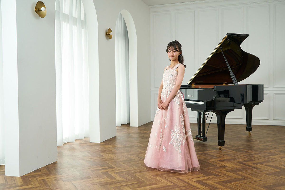 中学生 ピアノ発表会 ドレス・ジュニア 演奏会ドレスにお薦めピンク