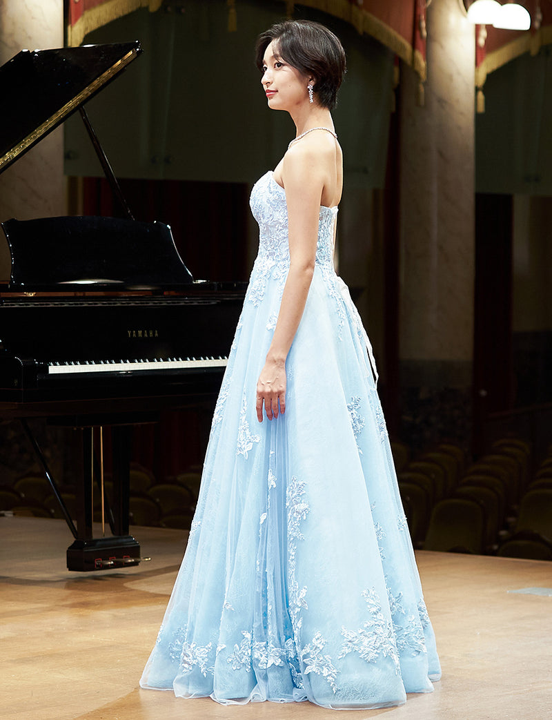 アイスブルー 演奏会ドレス・ステージドレスにお薦めロングドレス