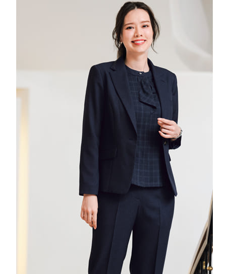 全2色】ソフトジャケット（チェック柄・ストレッチ・エコ） AJ0295