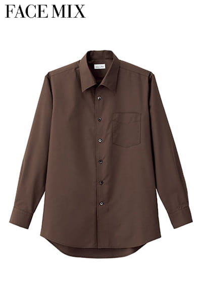 全3色】メンズ開襟長袖シャツ（防シワ・防汚） FB5043M | 飲食店制服