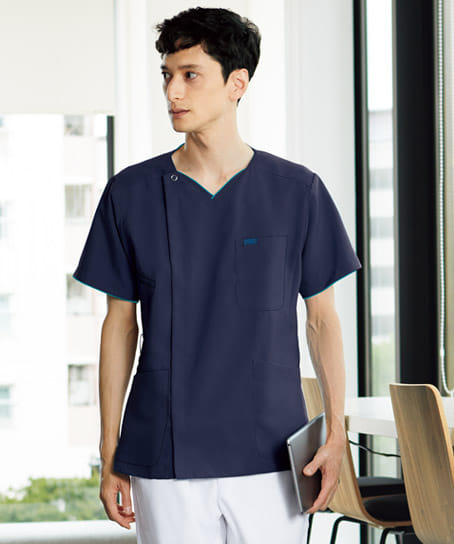 全2色】ジップスクラブ （吸汗速乾・メンズ） 7028SC-11 | 医療制服