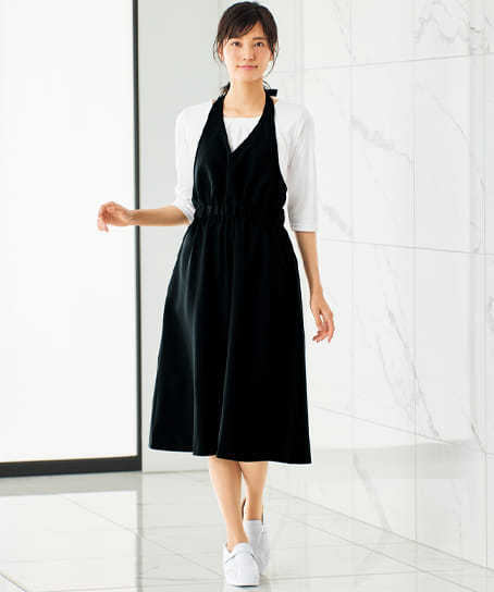 LA BEAUTE】全3色・エプロンドレス（ストレッチ・防透・吸汗速乾