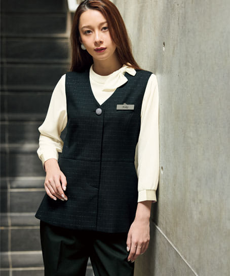 全1色】ロングベスト（サイレントソワール） 16160 | 事務服・会社制服