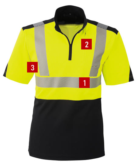全2色】高視認性安全半袖ポロシャツ（CLASS1・吸汗速乾） CS-2417