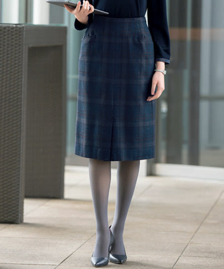 Tio Tioプレミアム】チェック柄タイトスカート(63cm丈/9号) S-12131