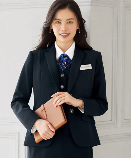 全2色】美形ジャケット（美ストレッチシリーズ・クールストライプ