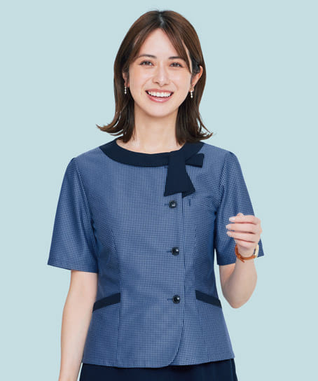 全2色】半袖オーバーブラウス（ストレッチ・高通気・吸水速乾） U82453