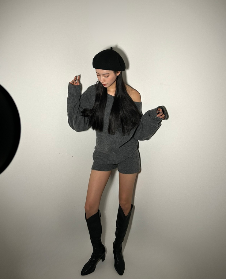 Knit Off Shoulder Setup / ニットオフショルダーセットアップ TR