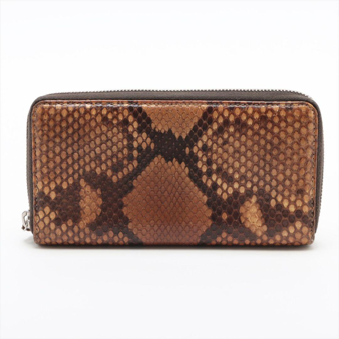 パイソン 長財布【GUCCI】ラウンドファスナー グッチ 本革 男女兼用 ヘビ皮