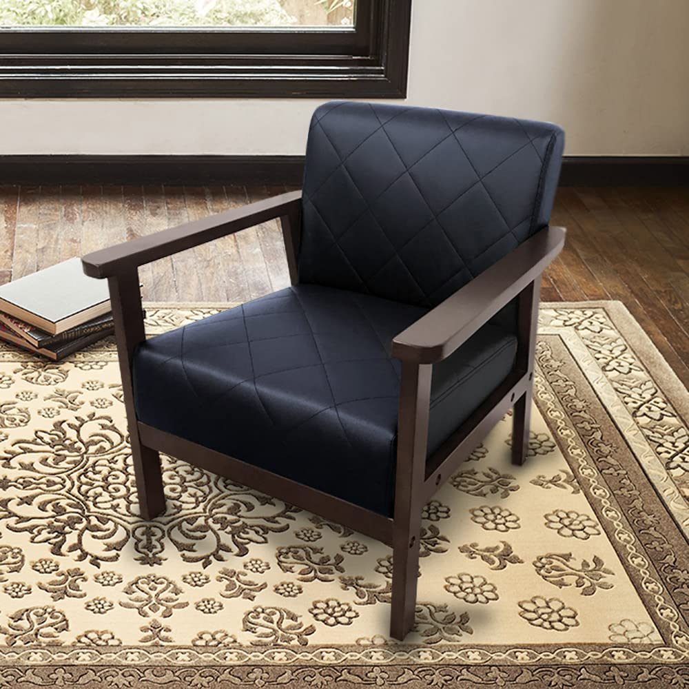 1人掛け 木肘ソファ 合皮レザー[幅63cm] AX-1665-1P – 家具ソファーと