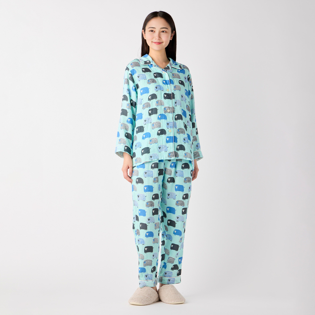 再値下げ】マシュマロガーゼアニマルプリントパジャマ レディス