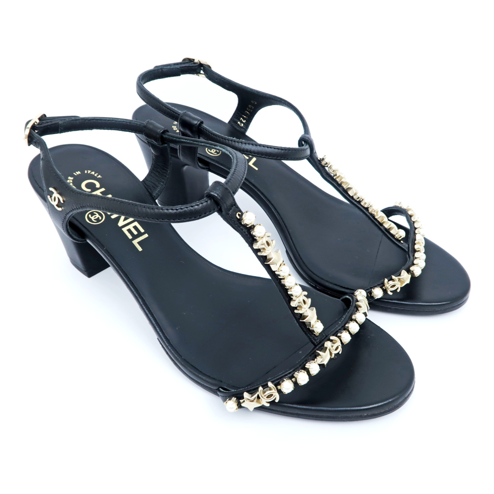 名東】【CHANEL】シャネル ストラップサンダル G36122 ブラック BK