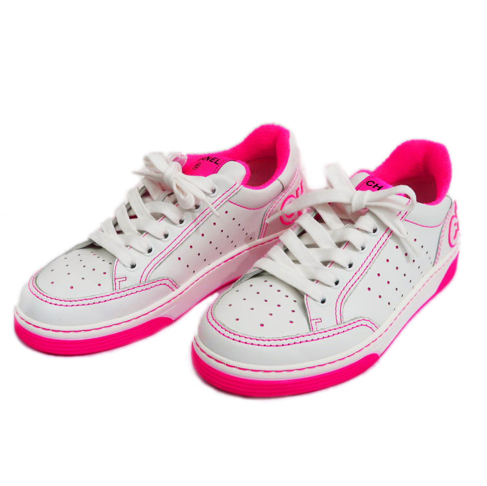 名東】【CHANEL】シャネル スニーカー G435934 サイズ36 ホワイト