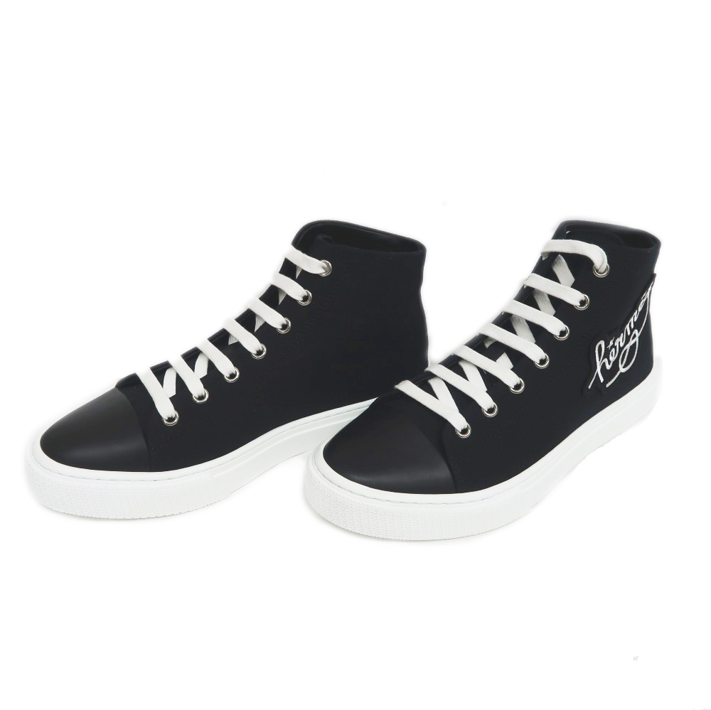 名東】【HERMES】エルメス イリコ ハイカット スニーカー キャンバス