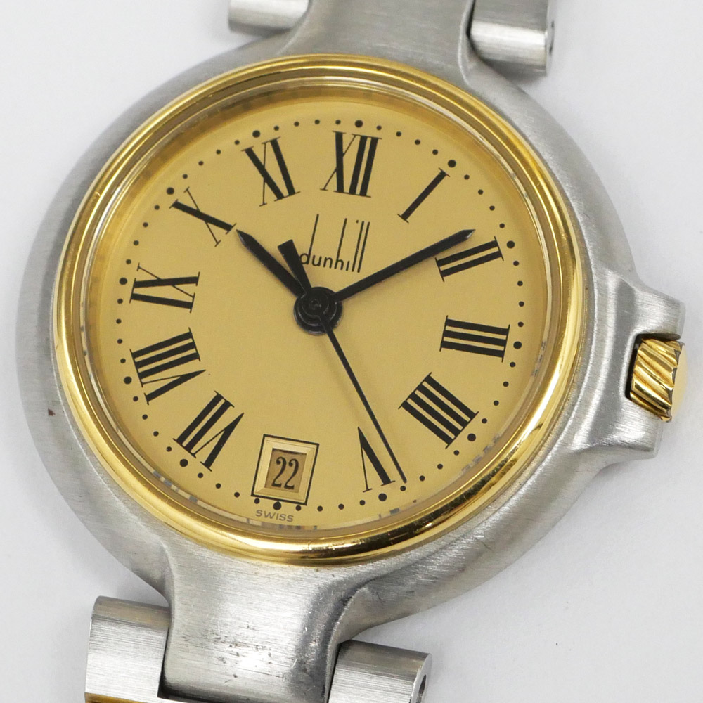名東】【DUNHILL】ダンヒル ミレニアム ゴールド文字盤 デイト付 SS
