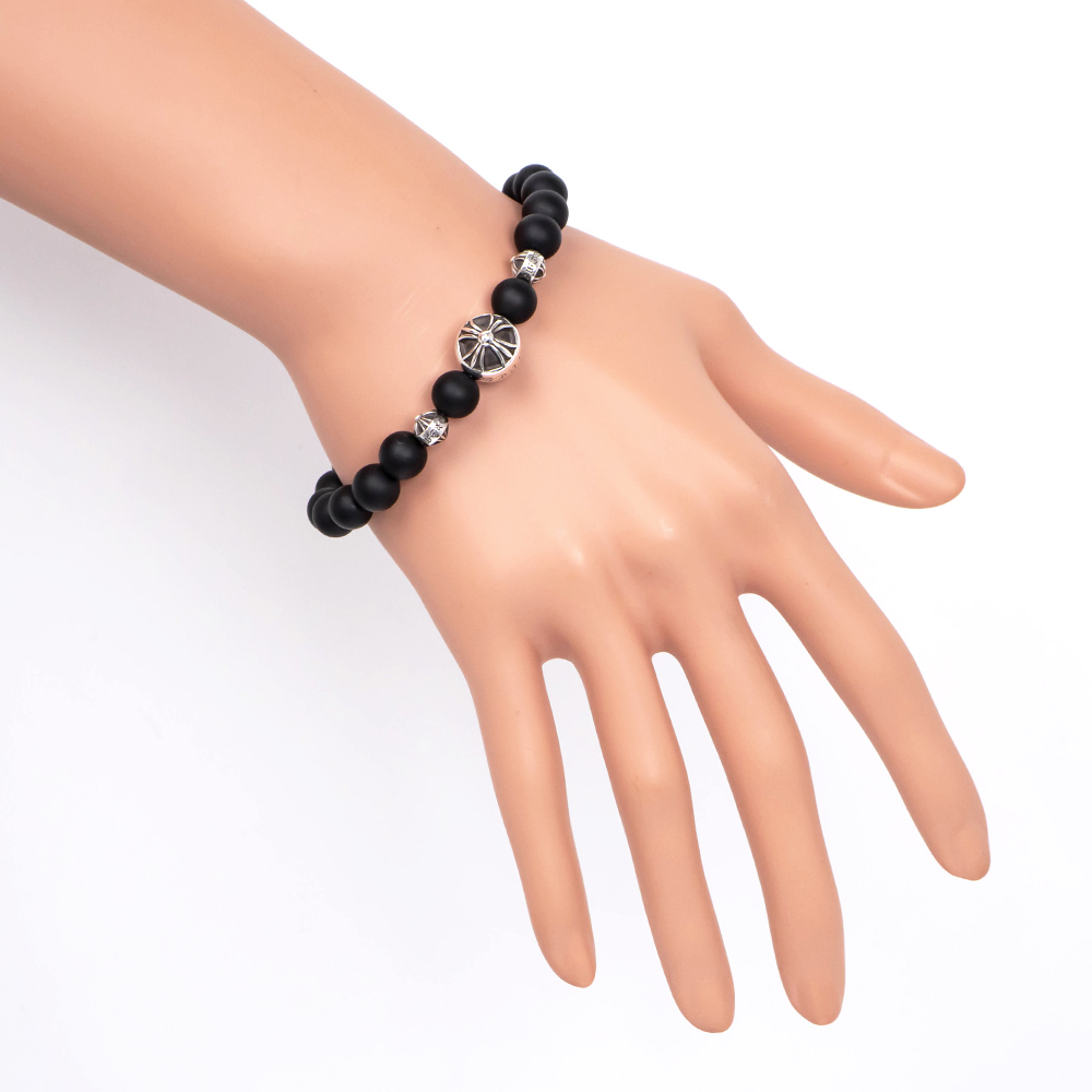 名東】【CHROME HEARTS】クロムハーツ オニキス ビーズ ブレスレット