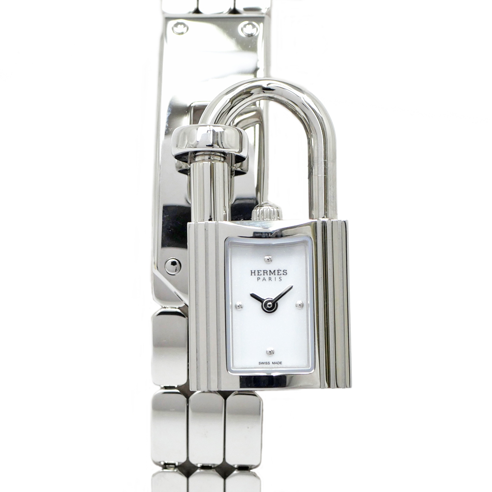 名東】【HERMES】エルメス ケリーウォッチ ホワイト文字盤 白 KE4.110