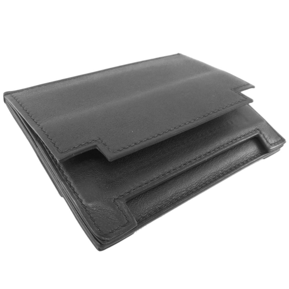 天白】【HERMES】エルメス ミュルチプリ カードケース ブラック