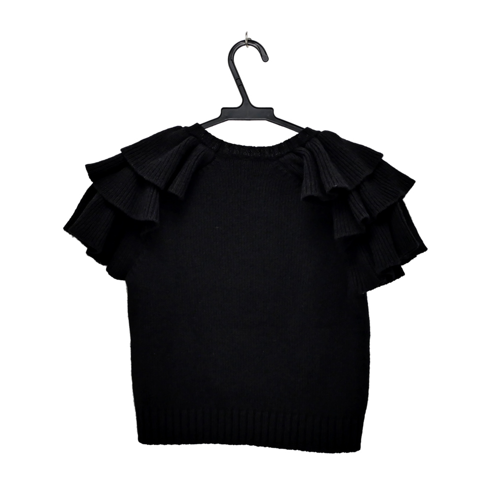 名東】【CHRISTIAN DIOR】ディオール 半袖ニット フリル 36サイズ